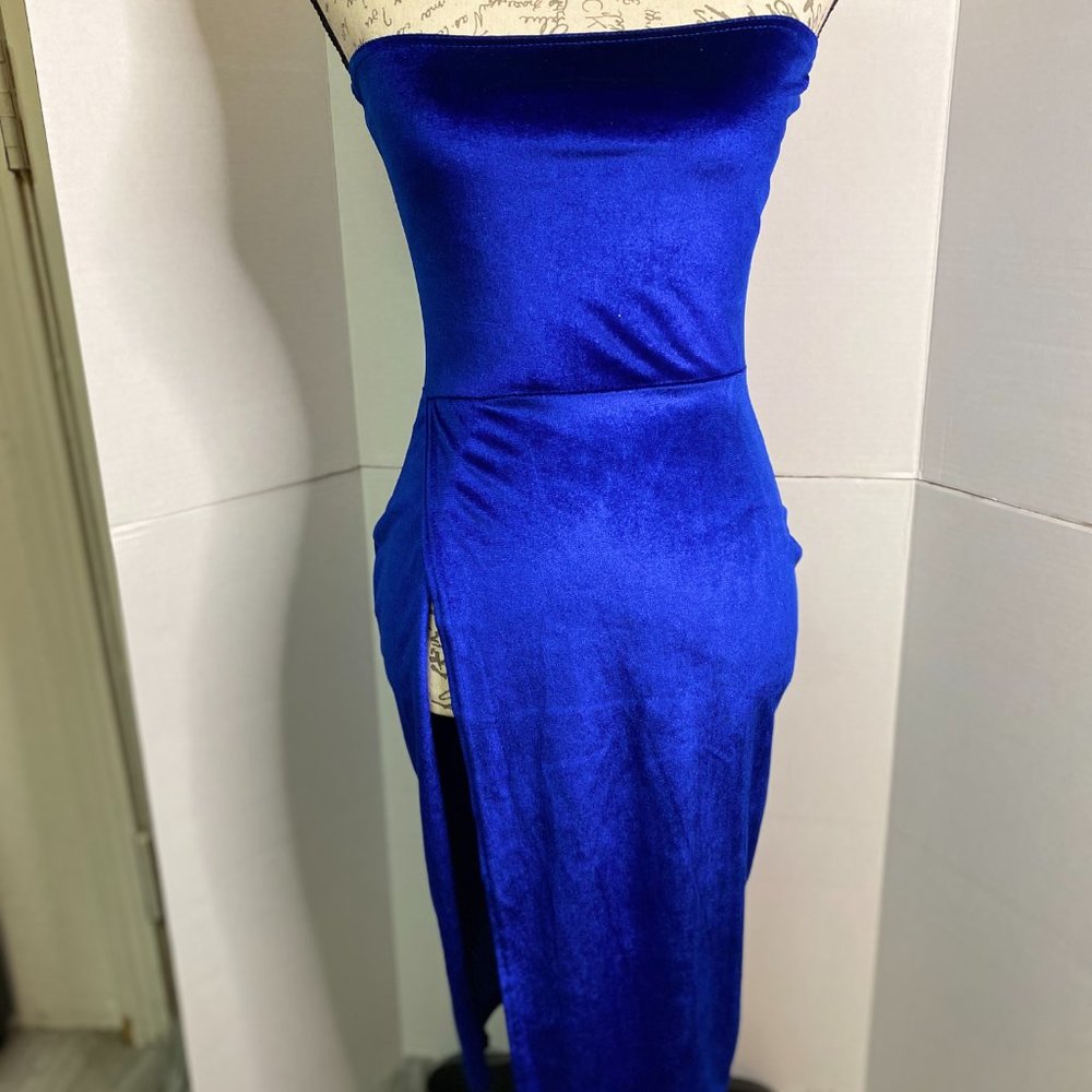 PLT Velvet Extreme Split Midi Dress - Picture 2 of 6
